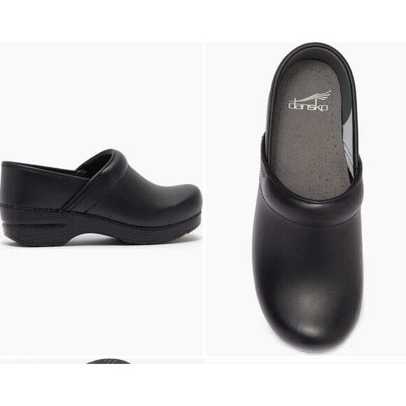 Dansko Professional Nursing Clogs Size 40 US Size 9.5-10 Black Leather NWOT - Picture 1 of 5